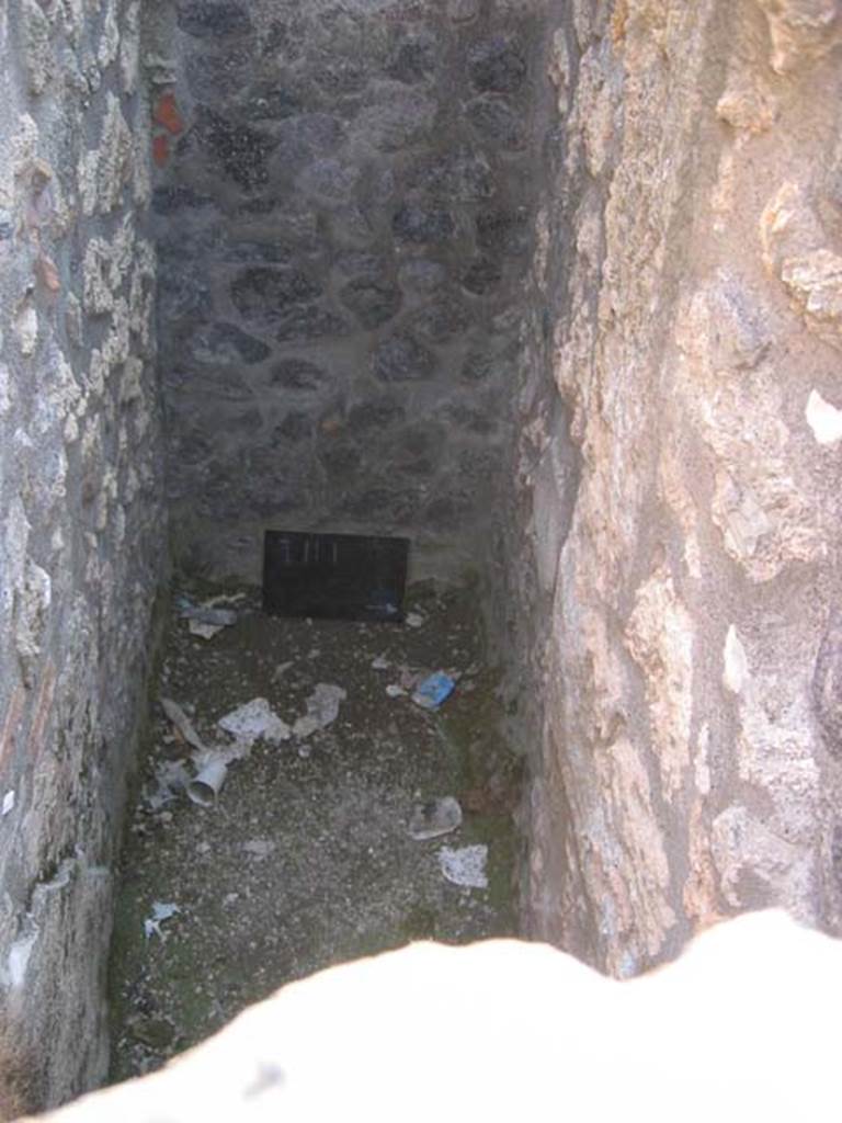 I.11.1 Pompeii. July 2006. Photo courtesy of Barry Hobson. Looking west into latrine, located in the rear south-west corner of the property.