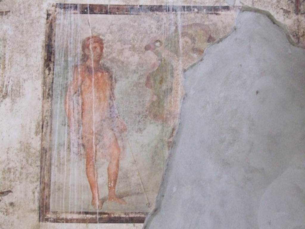 I.11.6 Pompeii. March 2009. Room 4, Hercules and Omphale, wall painting on north wall.  See Bragantini, de Vos, Badoni, 1981. Pitture e Pavimenti di Pompei, Parte 1. Rome: ICCD. Page 151.