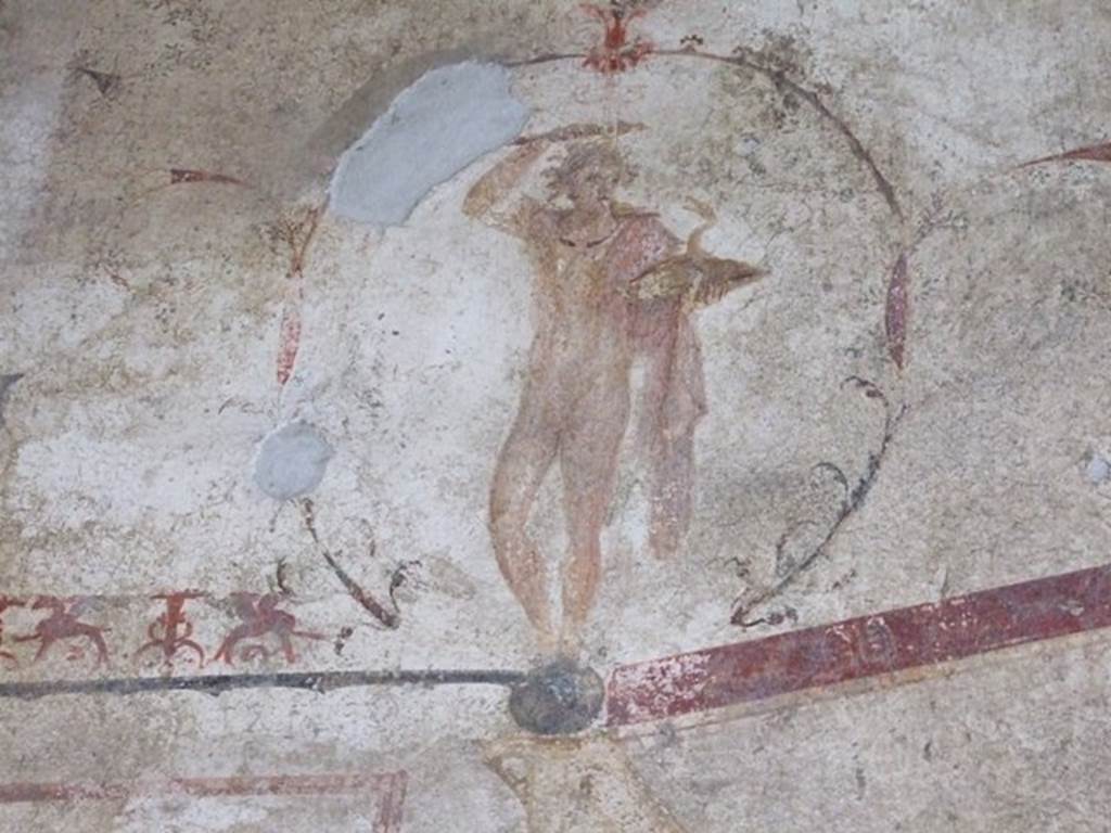 I.11.6 Pompeii. March 2009. Room 4, painted west end of north wall.