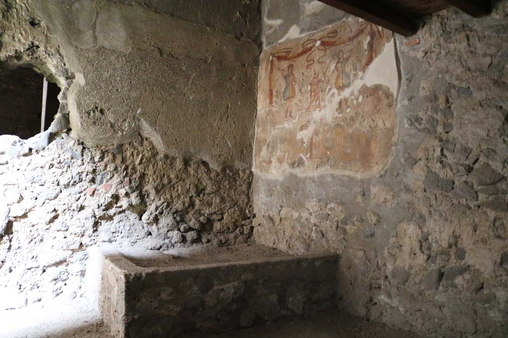 I.12.3 Pompeii. December 2018. 
Room 4, looking towards north wall and north-east corner in kitchen. Photo courtesy of Aude Durand.