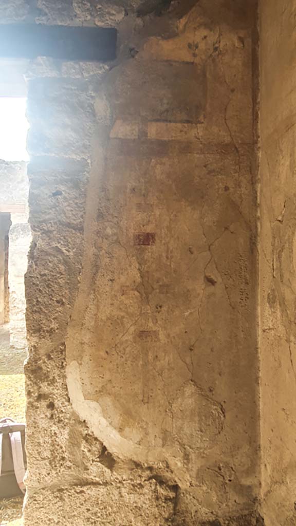 I.12.5 Pompeii. July 2021. 
South wall in south-west corner of cubiculum, with doorway to atrium, on left.
Foto Annette Haug, ERC Grant 681269 DÉCOR.