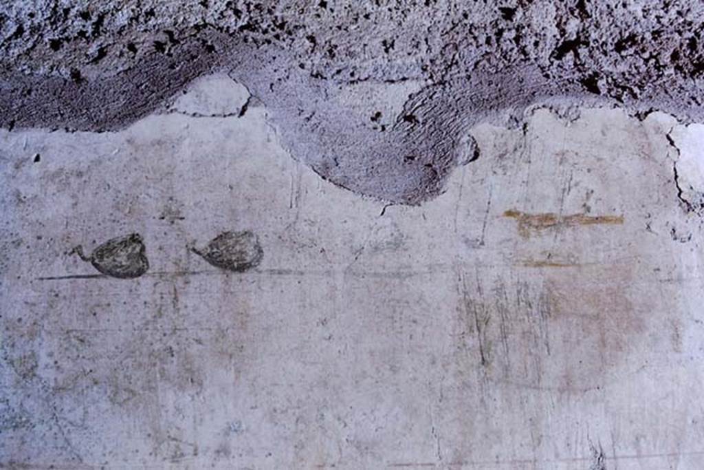 I.12.9 Pompeii, 1968.  Triclinium in south-east of atrium, detail of still-life of figs and bird from north end of upper east wall. Photo by Stanley A. Jashemski.
Source: The Wilhelmina and Stanley A. Jashemski archive in the University of Maryland Library, Special Collections (See collection page) and made available under the Creative Commons Attribution-Non Commercial License v.4. See Licence and use details. J68f1286