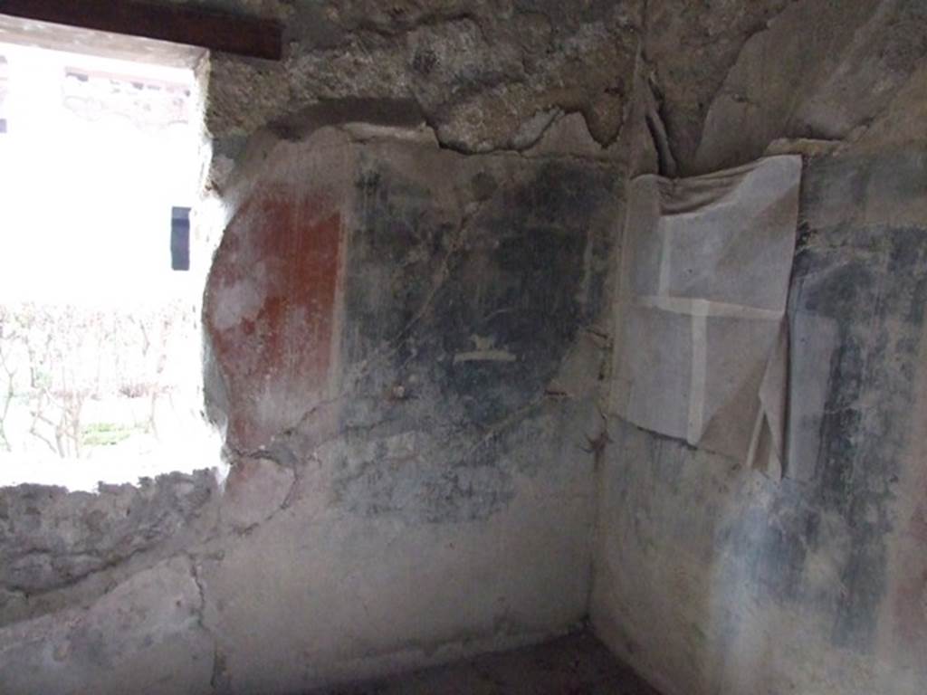 I.12.11 Pompeii. December 2007. Triclinium, north side of window in west wall, and north-west corner.