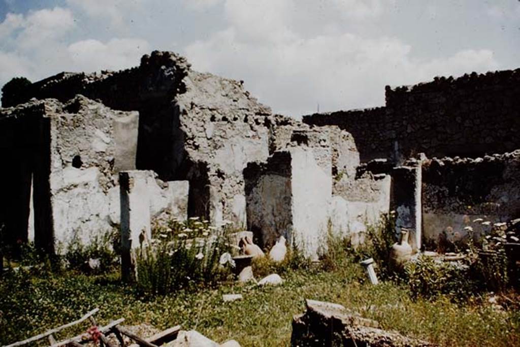 I.13.2 Pompeii. 1961. Looking north-east across garden area towards east end of north portico.  Photo by Stanley A. Jashemski.
Source: The Wilhelmina and Stanley A. Jashemski archive in the University of Maryland Library, Special Collections (See collection page) and made available under the Creative Commons Attribution-Non Commercial License v.4. See Licence and use details.
J61f0261