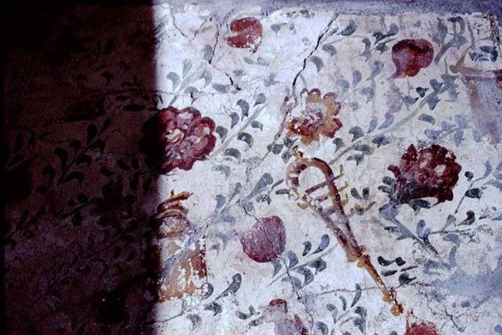 I.13.12 Pompeii. 1968. Detail from rear wall of lararium on west side of atrium. Photo by Stanley A. Jashemski.
Source: The Wilhelmina and Stanley A. Jashemski archive in the University of Maryland Library, Special Collections (See collection page) and made available under the Creative Commons Attribution-Non Commercial License v.4. See Licence and use details.
J68f2000