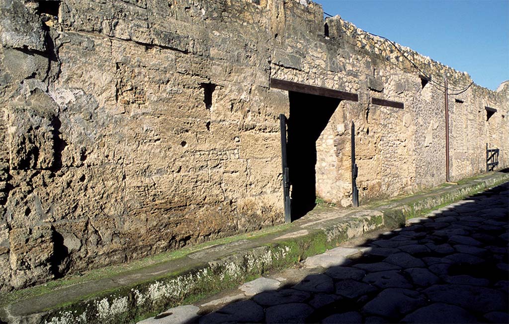 I.14.2 Pompeii. Entrance on Via di Nocera.
Fig. 145 — Façade de la maison I 14, 2 sur la via di Nocera, vue du sud au nord (© CNRS-CCJ, Christine Durand).
Voir Chapitre 2 : L’atelier de fabrication de nattes de la via di Nocera (I 14, 2) in Magali Cullin-Mingaud, 2010. La vannerie dans l'Antiquité romaine: Collection du Centre Jean Bérard 35. Paris. Centre Jean Berard, p. 129-171, fig. 145.
https://books.openedition.org/pcjb/706