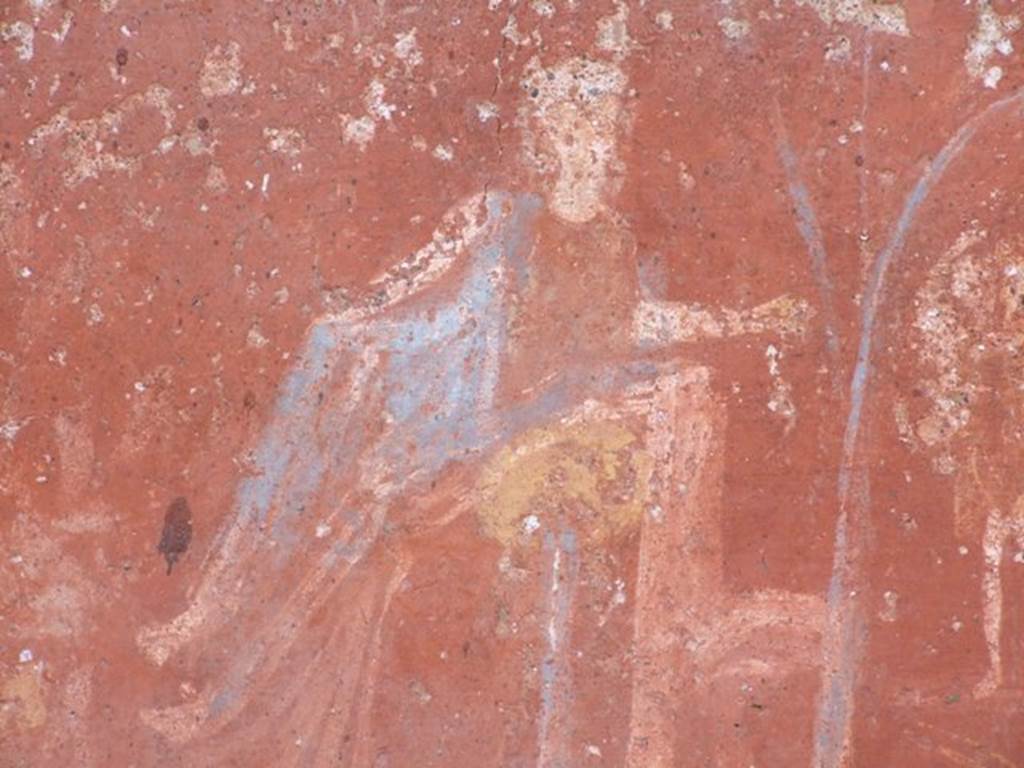 I.14.7 Pompeii.  March 2009.  Detail of river god Sarnus. See Fröhlich, T., 1991. Lararien und Fassadenbilder in den Vesuvstädten. Mainz: von Zabern. (L33, T:5,1; 6).