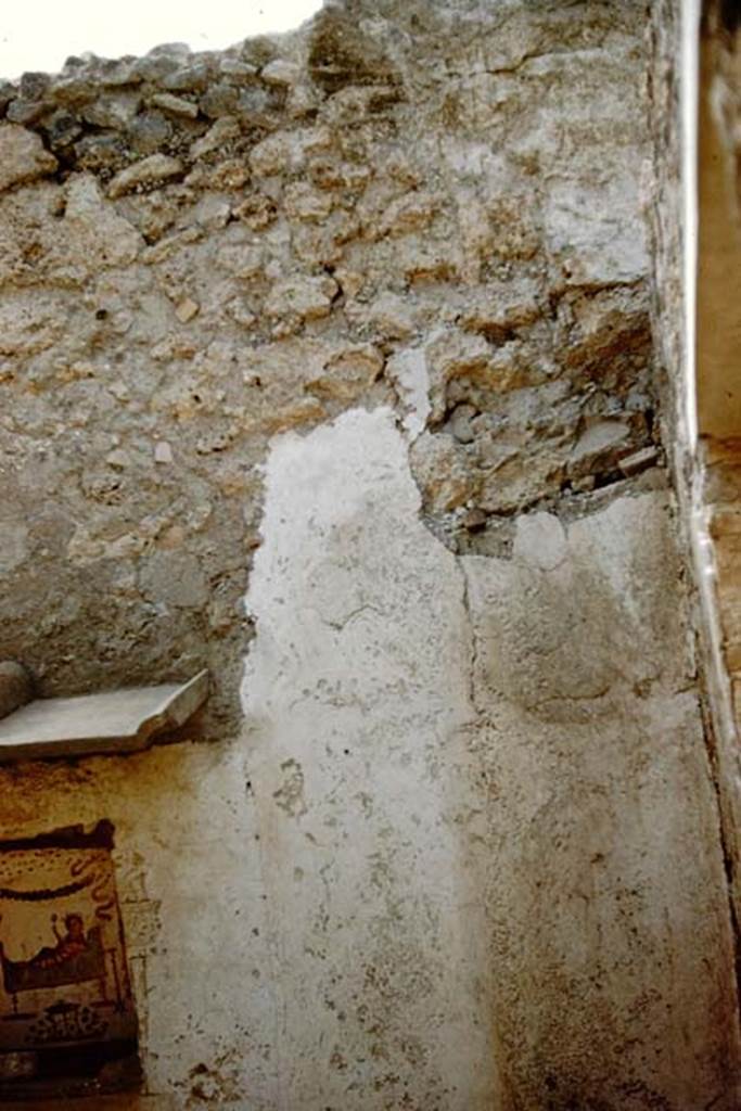 I.14.7 Pompeii. 1959. West wall of the garden area, detail of the wall at its northern end.
Photo by Stanley A. Jashemski.
Source: The Wilhelmina and Stanley A. Jashemski archive in the University of Maryland Library, Special Collections (See collection page) and made available under the Creative Commons Attribution-Non Commercial License v.4. See Licence and use details.
J59f0512