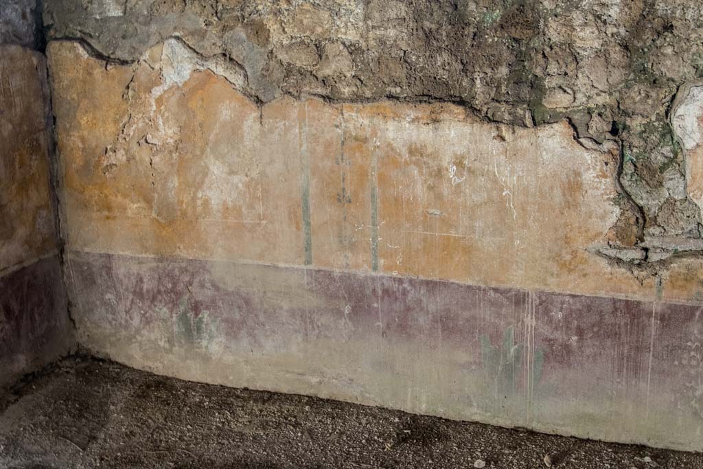 I.14.15 Pompeii. January 2019. Detail of painted decoration from east end of south wall of room on west side of bar-room.
Photo courtesy of Johannes Eber.