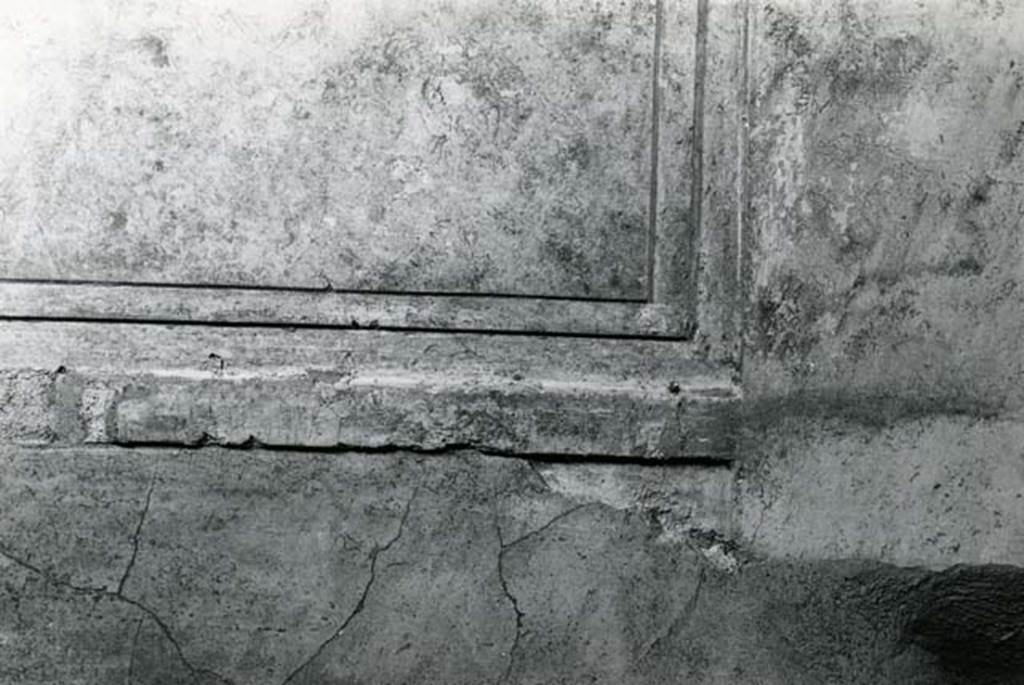 I.15.3 Pompeii. 1972. Room 6. House of Ship Europa, W cubiculum, right E wall, detail of pattern.  Photo courtesy of Anne Laidlaw.
American Academy in Rome, Photographic Archive. Laidlaw collection _P_72_17_11.
