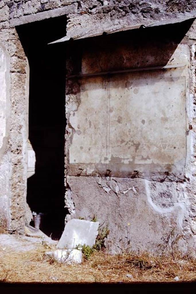 I.15.3 Pompeii. 1972. North wall of north portico 10, with graffito of ship Europa. Photo by Stanley A. Jashemski. 
Source: The Wilhelmina and Stanley A. Jashemski archive in the University of Maryland Library, Special Collections (See collection page) and made available under the Creative Commons Attribution-Non Commercial License v.4. See Licence and use details. J72f0130