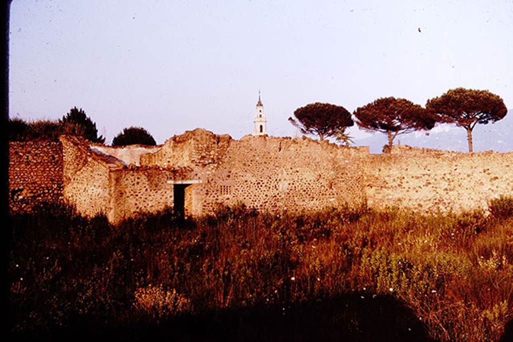 1.15.6 and I.15, Pompeii. 1964. East wall of garden of I.15.1/3 with doorway to I.15.6 and two terracotta windows of I.15.5.
 Photo by Stanley A. Jashemski.
Source: The Wilhelmina and Stanley A. Jashemski archive in the University of Maryland Library, Special Collections (See collection page) and made available under the Creative Commons Attribution-Non Commercial License v.4. See Licence and use details.
J64f1558