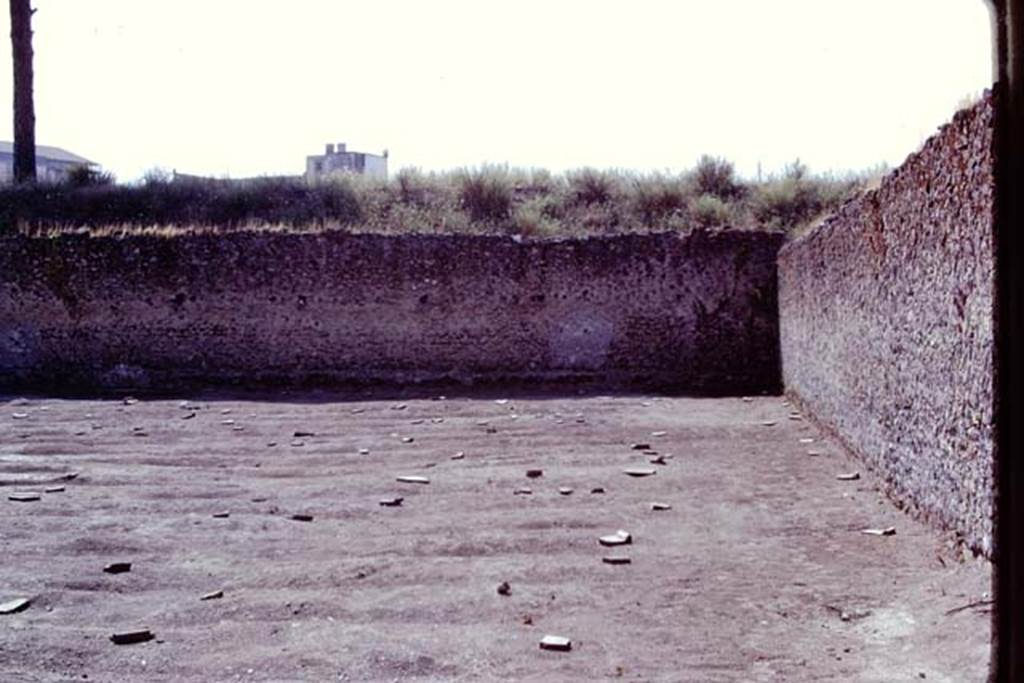 I.21.6 Pompeii, 1973. Looking south in south-west corner across furrows and protected root cavities. Photo by Stanley A. Jashemski. 
Source: The Wilhelmina and Stanley A. Jashemski archive in the University of Maryland Library, Special Collections (See collection page) and made available under the Creative Commons Attribution-Non Commercial License v.4. See Licence and use details. J73f0663