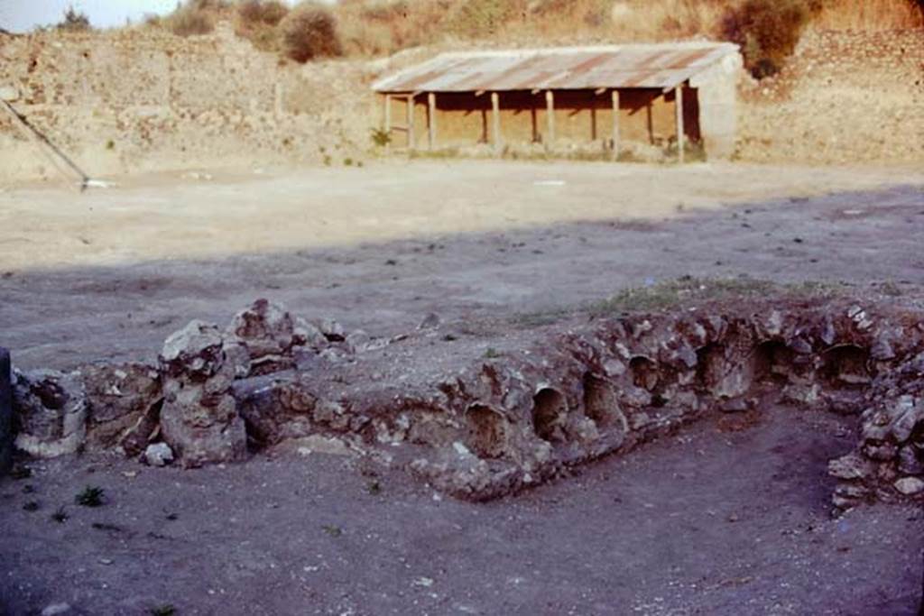 I.21.6 Pompeii. 1974. Looking south-east across triclinium in garden area. Photo by Stanley A. Jashemski.   
Source: The Wilhelmina and Stanley A. Jashemski archive in the University of Maryland Library, Special Collections (See collection page) and made available under the Creative Commons Attribution-Non Commercial License v.4. See Licence and use details. J74f0729