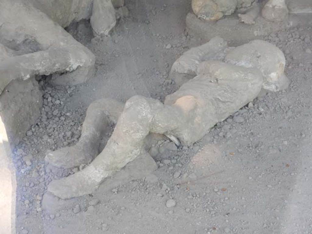 I.21.6 Pompeii. May 2016. Detail of a plaster casts of impression of a body.  
Photo courtesy of Buzz Ferebee.