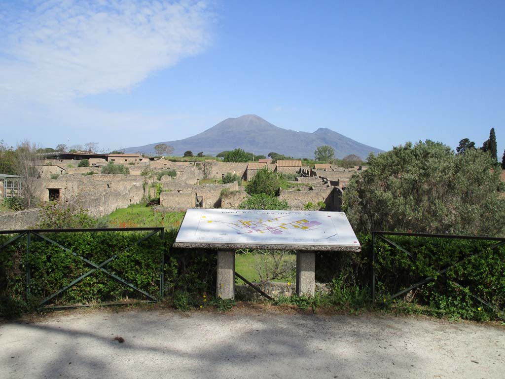 I.21.2 Pompeii. April 2019. Looking north from vantage point at south end of insula.
Photo courtesy of Rick Bauer.