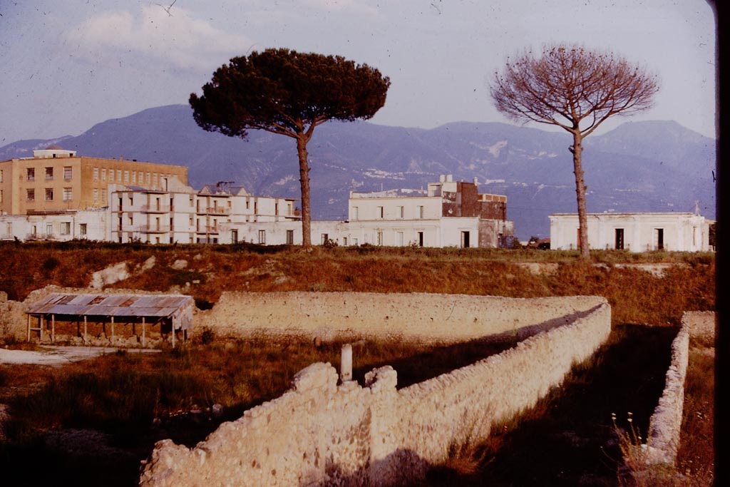 I.21.6 Pompeii. 1964. 
Looking south-east across garden, from roadway between I.21 and I.22, on right. Photo by Stanley A. Jashemski.
Source: The Wilhelmina and Stanley A. Jashemski archive in the University of Maryland Library, Special Collections (See collection page) and made available under the Creative Commons Attribution-Non-Commercial License v.4. See Licence and use details.
J64f0911