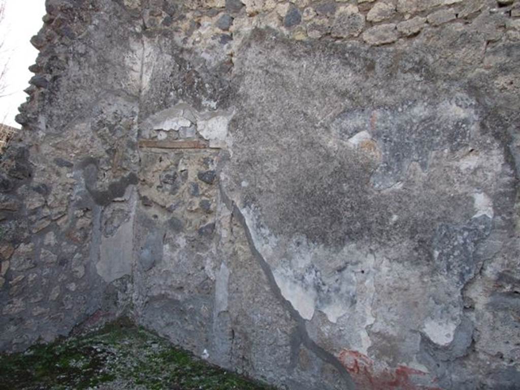 II.1.6 Pompeii. December 2007. West wall of rear room.