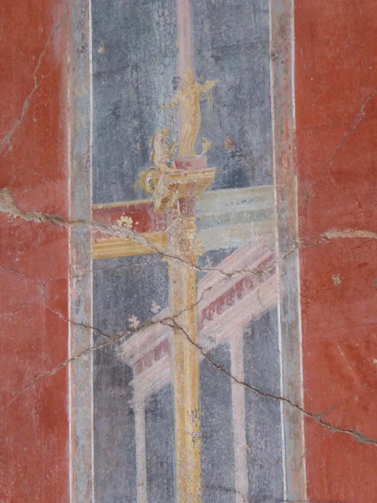 II.2.2 Pompeii. January 2017. Room “b”, detail of painted decoration from east end on north wall.
Foto Annette Haug, ERC Grant 681269 DÉCOR.