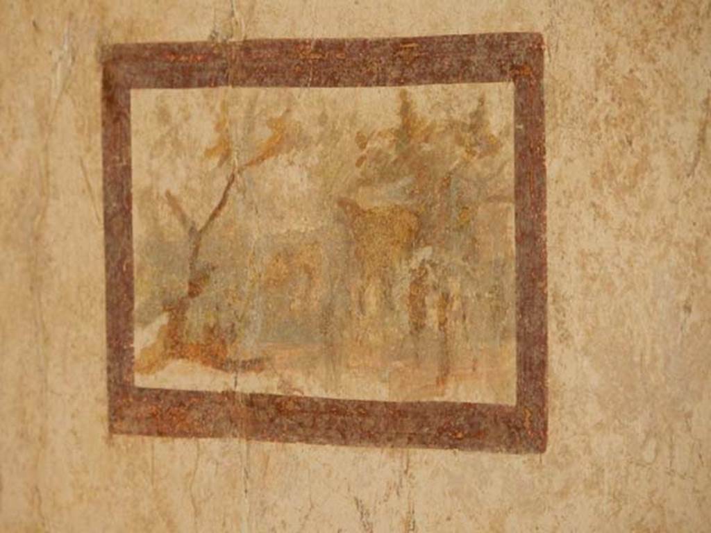 II.2.2 Pompeii. May 2016. Room “d”, detail of panel from west end of north wall. Photo courtesy of Buzz Ferebee.