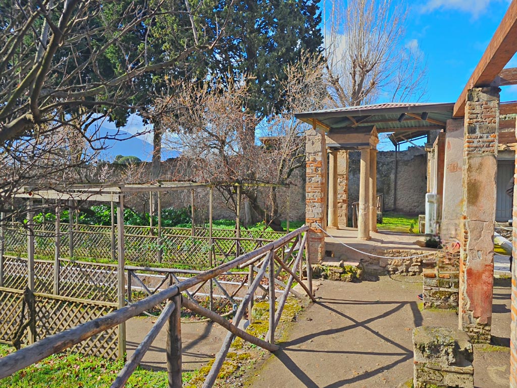 II.2.2 Pompeii. March 2024. 
Room “i”, looking west towards temple at junction of upper and lower euripus. Photo courtesy of Giuseppe Ciaramella.