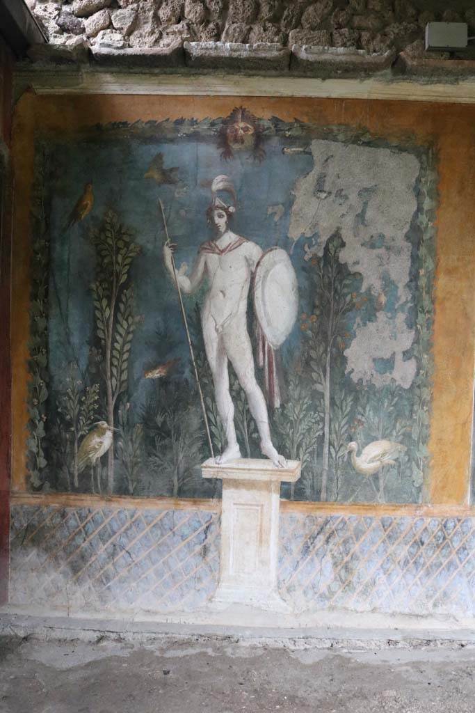 II.3.3 Pompeii. December 2018. 
Room 11, painted wall at east end of south wall. Photo courtesy of Aude Durand.