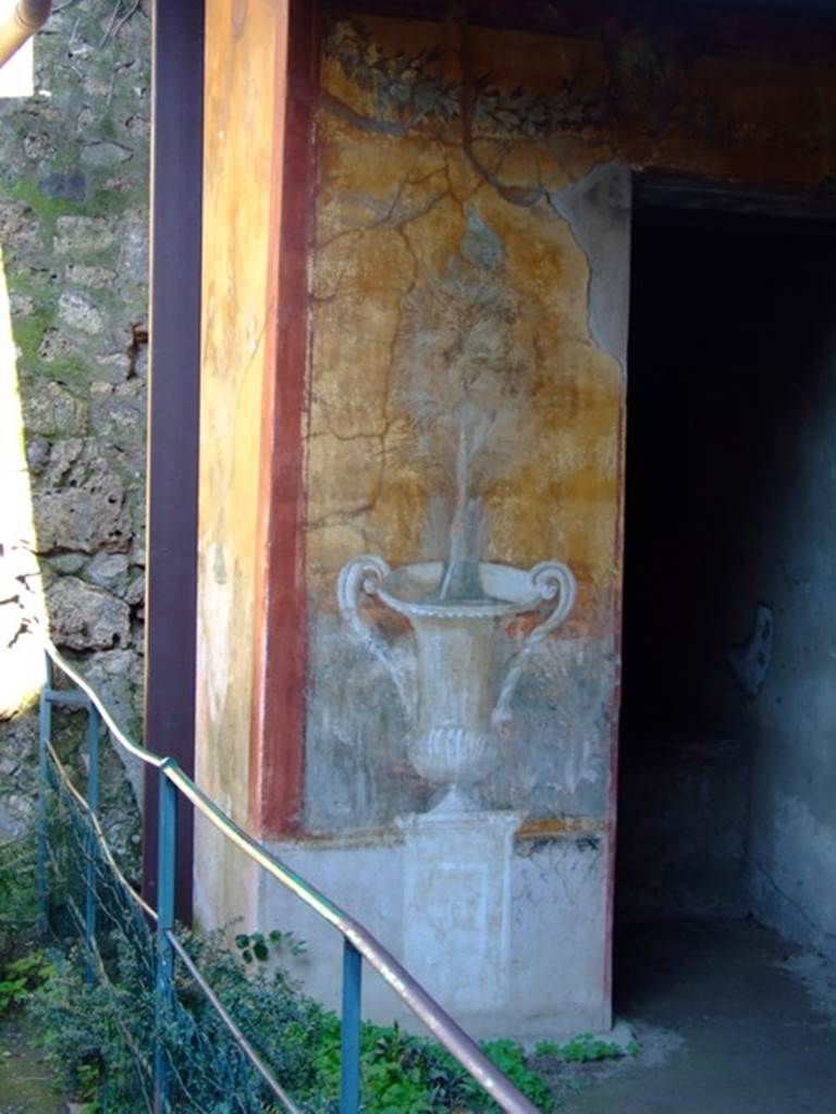 II.3.3 Pompeii.  March 2009.  Doorway to Room 17, in south east corner of garden.