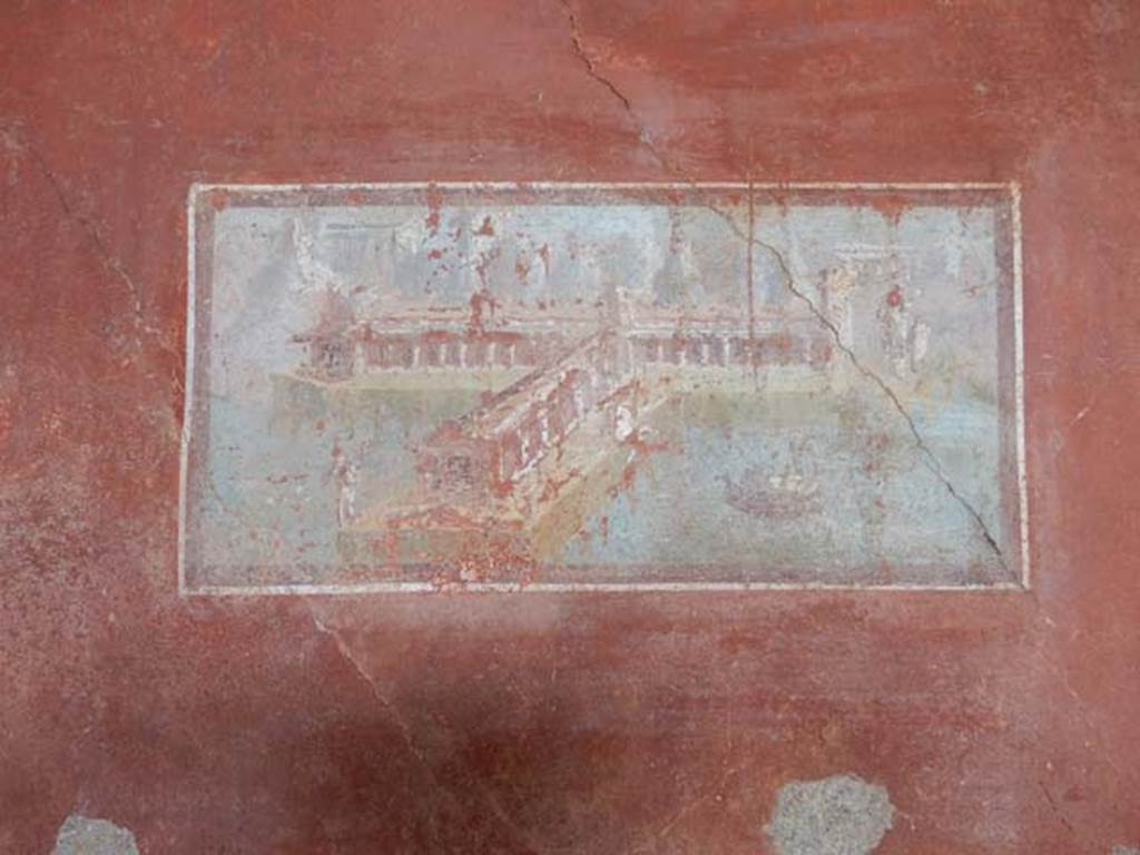 II.3.3 Pompeii. May 2016. Room 11, painted panel on north wall of north portico.
Photo courtesy of Buzz Ferebee.