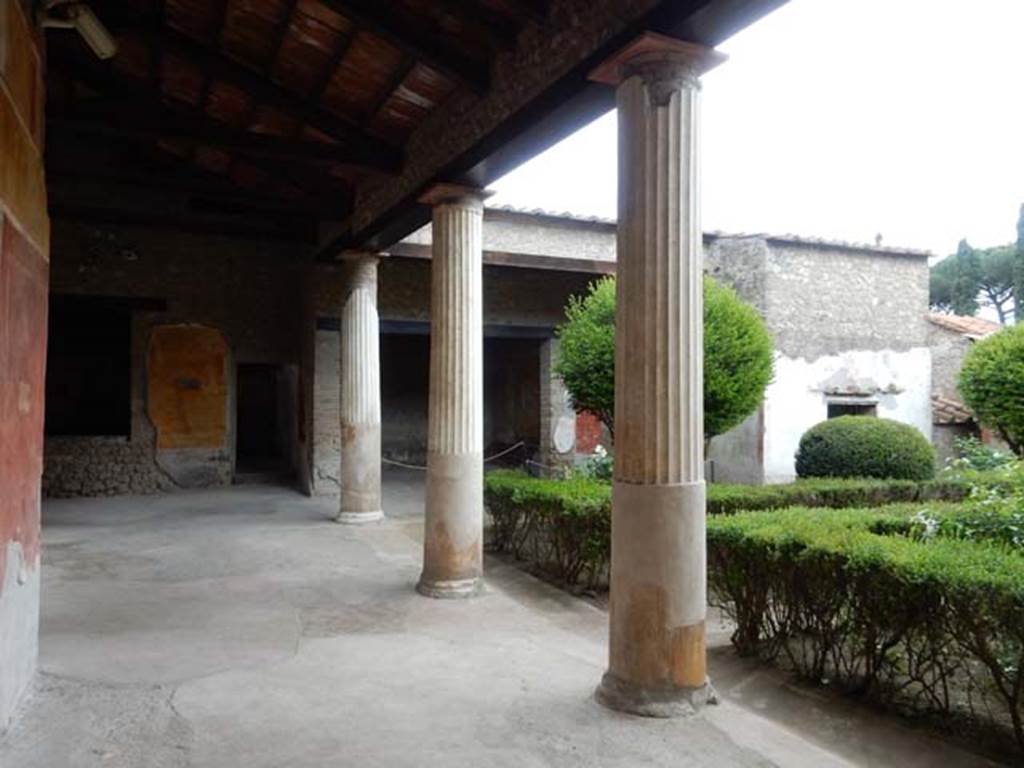 II.3.3 Pompeii. May 2016.  Room 11, north portico. Looking east from near doorway to room 5. Photo courtesy of Buzz Ferebee.
