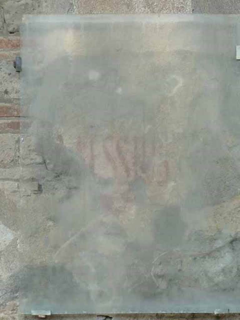 Via di Castricio, May 2010. Graffito on wall between II.3.8 and II.3.9, found to the east of the painting above.