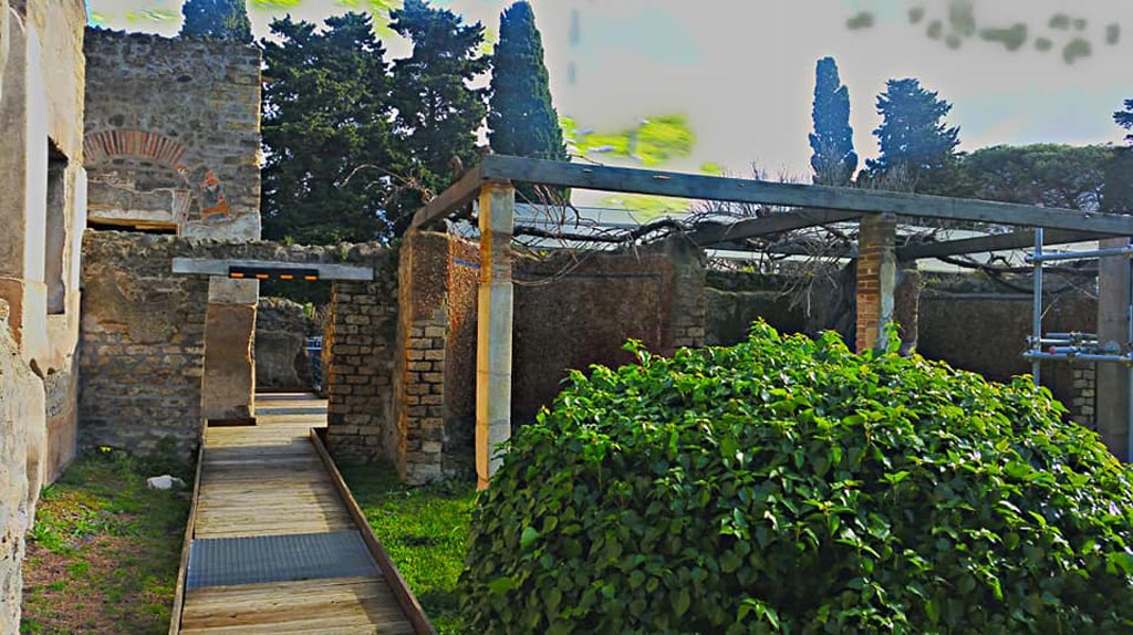 II.4.6 Pompeii. 2017/2018/2019. 
Looking east across garden area from south side of baths’ area. Photo courtesy of Giuseppe Ciaramella.