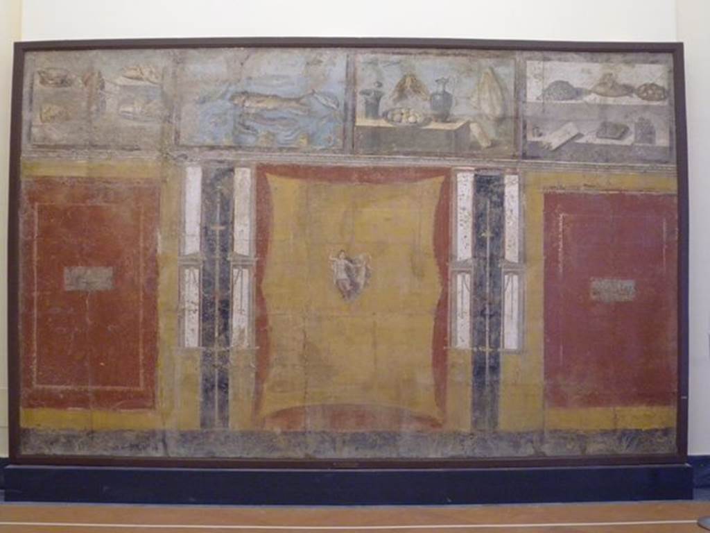 II.4.10 Pompeii. South wall from tablinum of Praedia di Giulia Felice (Julia Felix). Found 13th July 1755. 
Now in Naples Archaeological Museum. Inventory number 8598