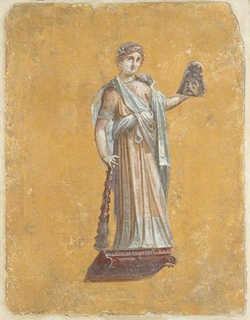 II.4.10/3 Pompeii. Found 20th July 1755 in cubiculum (Ambiente 97). 
Melpomene, the muse of tragedy. 
Now in the Louvre, Paris, inventory number P9.