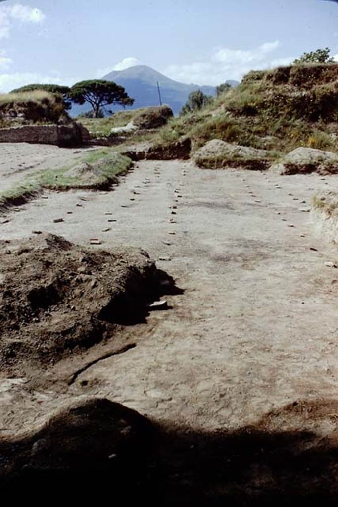 ll.5 Pompeii, 1968.  Looking north across centre of site towards unexcavated mound.  Photo by Stanley A. Jashemski.
Source: The Wilhelmina and Stanley A. Jashemski archive in the University of Maryland Library, Special Collections (See collection page) and made available under the Creative Commons Attribution-Non Commercial License v.4. See Licence and use details.
J68f1903