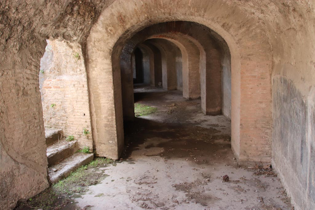 II.6 Pompeii. October 2022. 
West corridor under Amphitheatre, looking south-west from north entrance corridor. Photo courtesy of Klaus Heese