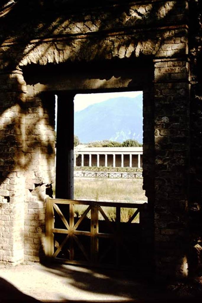 II.7.7 Pompeii. Palaestra. 1959. Entrance, looking south. Photo by Stanley A. Jashemski.
Source: The Wilhelmina and Stanley A. Jashemski archive in the University of Maryland Library, Special Collections (See collection page) and made available under the Creative Commons Attribution-Non Commercial License v.4. See Licence and use details.
J59f0295