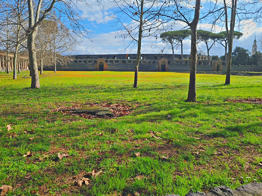 II.7.8 Pompeii. Palaestra. March 2024. Looking east from west portico. Photo courtesy of Giuseppe Ciaramella.