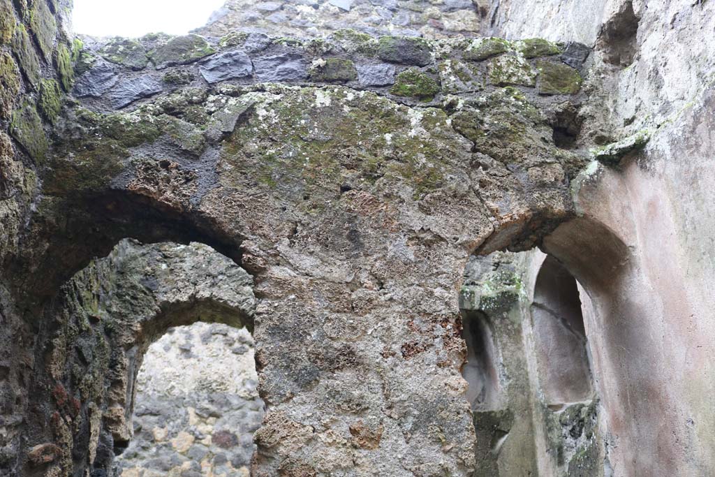 II.8.5 Pompeii. December 2018. 
Looking towards upper wall on south side of first room on north side of corridor. Photo courtesy of Aude Durand.
