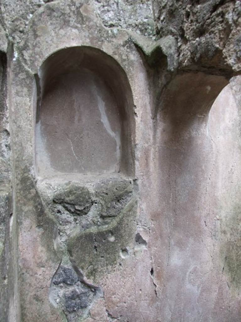II.8.5 Pompeii. December 2007. One of three niches on west wall in first room on north side of corridor.