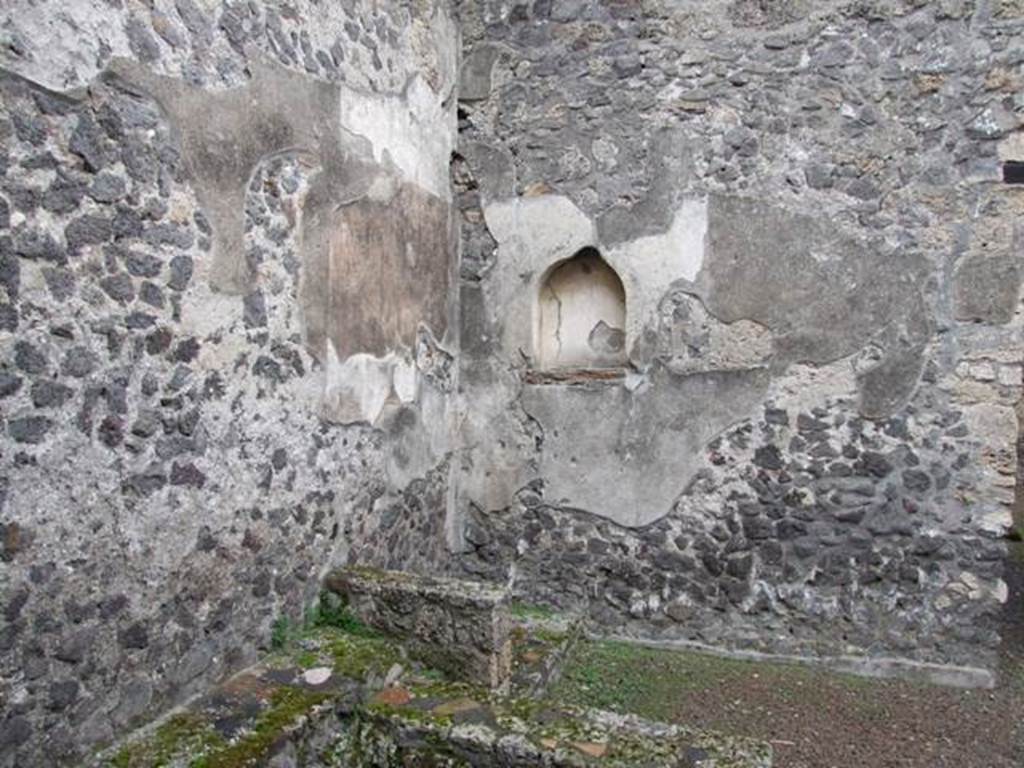 II.8.5 Pompeii. December 2007. North-east corner of atrium area with lararium niche.