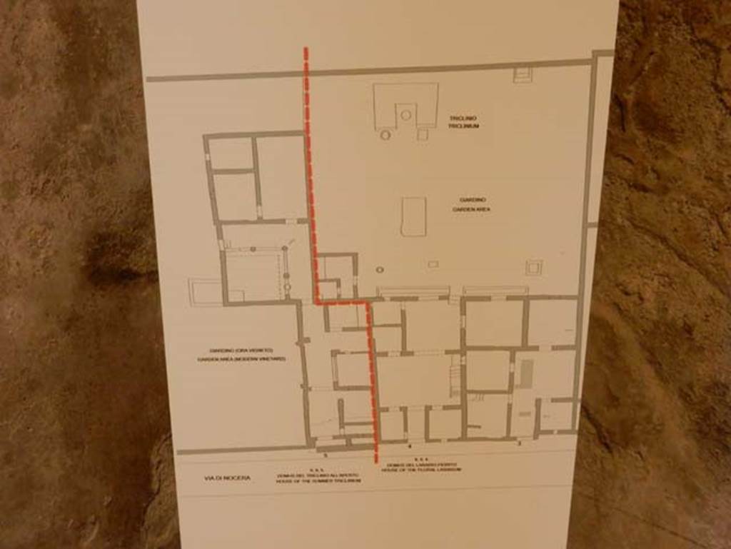 II.9.3 Pompeii. May 2018. Plan of dwelling, on right side. Photo courtesy of Buzz Ferebee.