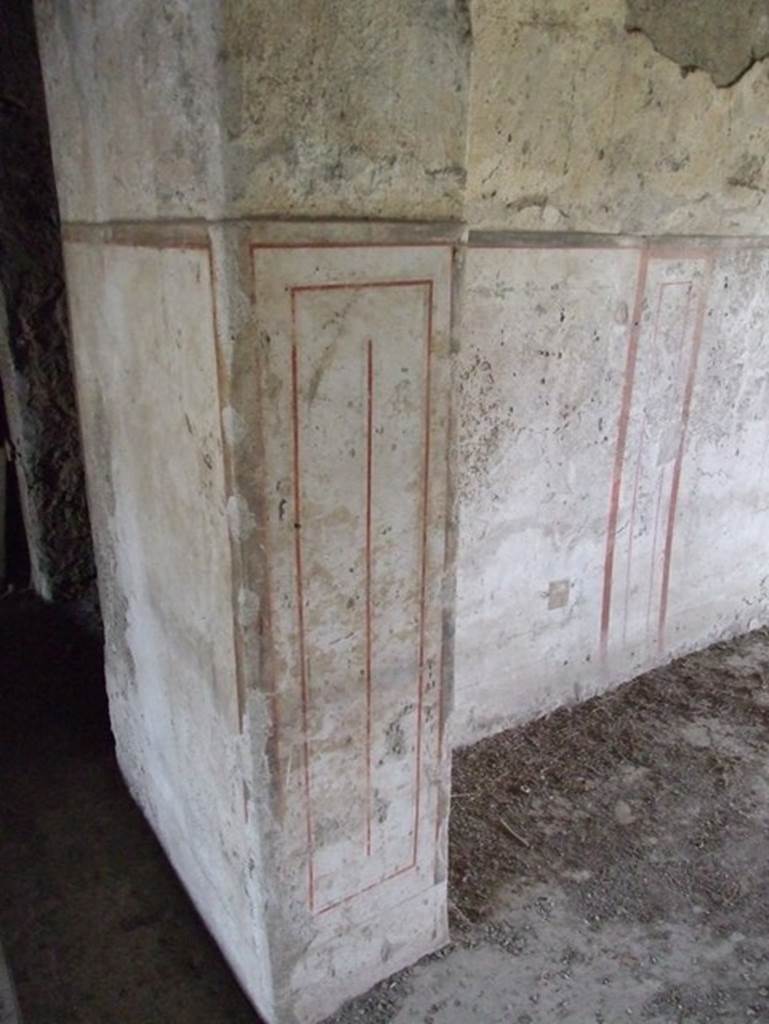 II.9.4 Pompeii. December 2007.  Room 5, wall dividing atrium 2, on left, from north wall of room 5, on right.