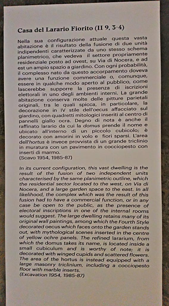 II.9.4 Pompeii. 2018. 
Display information notice. Photo courtesy of Giuseppe Ciaramella.