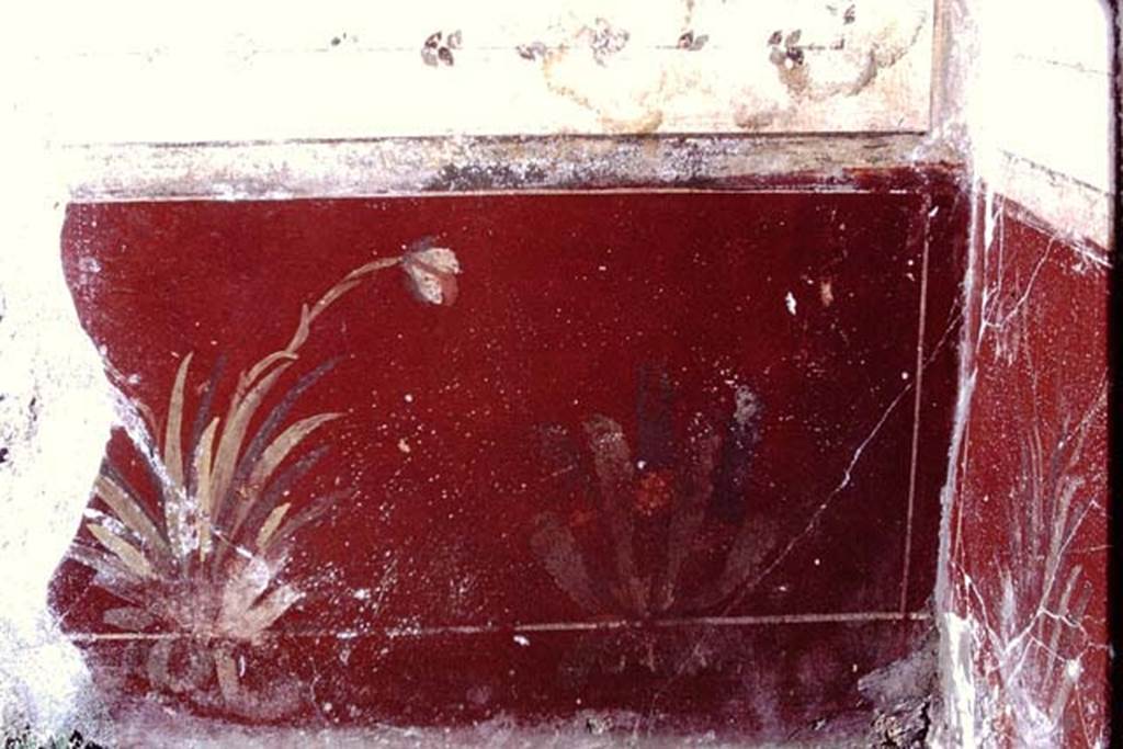 III.2.1 Pompeii. 1968. Room 5, South wall in south-west corner.
Photo by Stanley A. Jashemski.
Source: The Wilhelmina and Stanley A. Jashemski archive in the University of Maryland Library, Special Collections (See collection page) and made available under the Creative Commons Attribution-Non Commercial License v.4. See Licence and use details.
J68f0393
