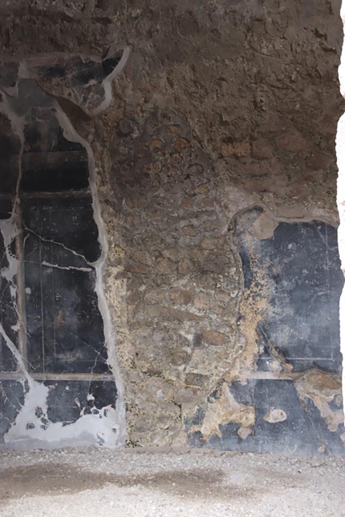 III.2.1 Pompeii. May 2024. 
Room 7, detail from lower east wall of oecus. Photo courtesy of Klaus Heese.