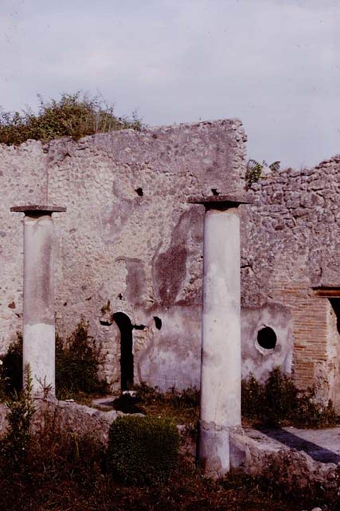 III.2.1 Pompeii. 1964. South-east corner of portico, with doorway and windows to baths area. Photo by Stanley A. Jashemski.
Source: The Wilhelmina and Stanley A. Jashemski archive in the University of Maryland Library, Special Collections (See collection page) and made available under the Creative Commons Attribution-Non Commercial License v.4. See Licence and use details.
J64f0919