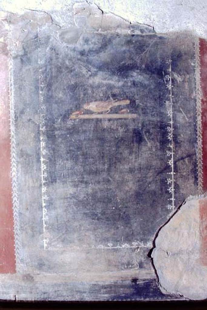 III.4.3 Pompeii. 1968. Room 3, triclinium. Fourth painted panel on south wall. Photo by Stanley A. Jashemski.
Source: The Wilhelmina and Stanley A. Jashemski archive in the University of Maryland Library, Special Collections (See collection page) and made available under the Creative Commons Attribution-Non Commercial License v.4. See Licence and use details.
J68f0362