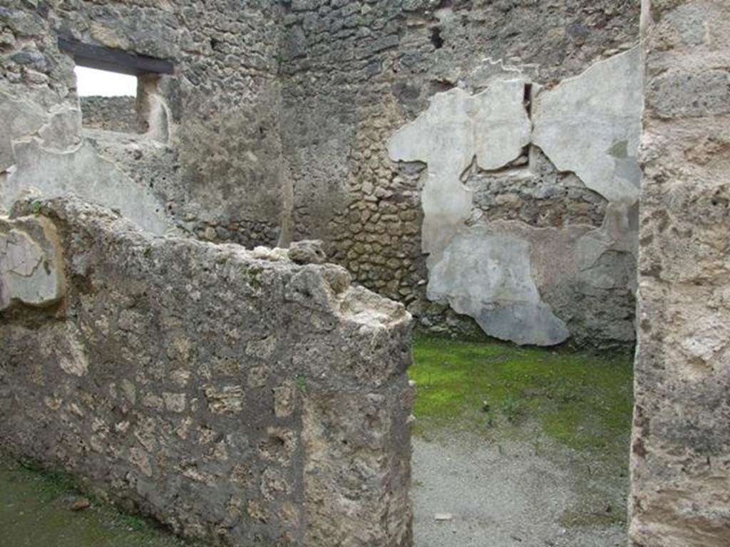 III.4.3  Pompeii.  March 2009.   Room 20. Looking west through doorway in east wall, from room 21 Entrance corridor of III.4.2