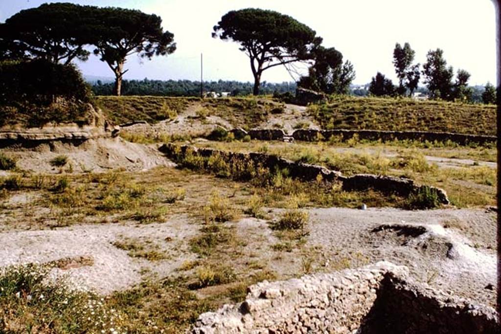 Pompeii. 1964.  Looking north-east (somewhere towards T7).   Photo by Stanley A. Jashemski.
Source: The Wilhelmina and Stanley A. Jashemski archive in the University of Maryland Library, Special Collections (See collection page) and made available under the Creative Commons Attribution-Non Commercial License v.4. See Licence and use details.
J64f2000