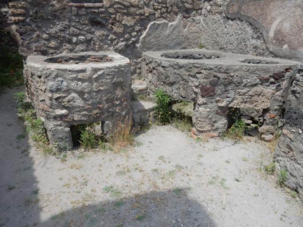 V.1.5 Pompeii. May 2017. Boilers against the north wall and north-east corner. Photo courtesy of Buzz Ferebee.